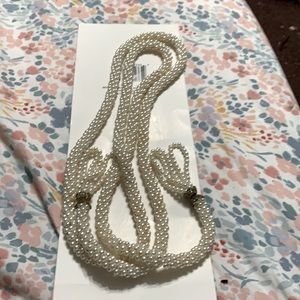 Beaded wrap around ascot scarf necklace